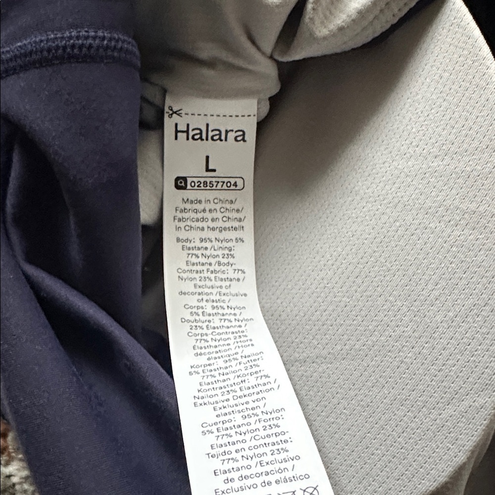 HALARA Contrast Mesh Long Sleeve Thumb Hole 2-in-1 Cropped Yoga Sports Top - Picture 5 of 7